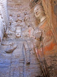 buddha statues of yungang grottoes : the world cultural heritage site, famous "buddhist caves art treasure houses" in datong, shanxi province, china. selective focus. 