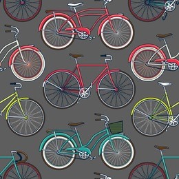 retro pop and vintage bicycle bike seamless pattern. wallpaper background