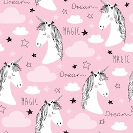 seamless pink unicorn pattern vector illustration