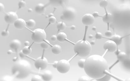 white molecule or atom, abstract clean 
 structure for science or medical background, 3d illustration.