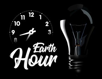 the earth hour is an international action calling for the switching off of light for one hour for environmental assistance to planet earth. vector illustration