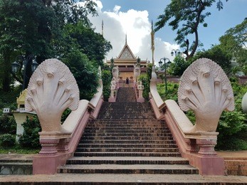 wat phnom ,buddhist temple .it is the tallest religious structure in the city. it is the central point of phnom penh.