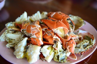 thailand seafood steamed sea crab