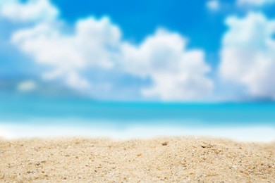 sandy beach on the seafront / template mock up for display of product