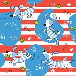 baby dog seamless pattern background