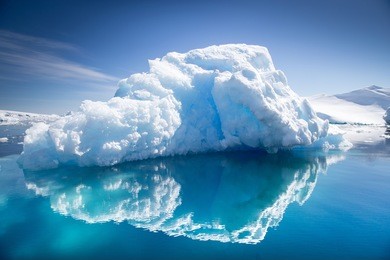 beautiful reflection of an iceberg in antarctica