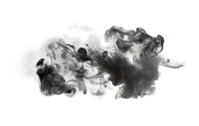 black smoke isolated on white