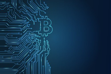 digital bitcoin crypto currency vector background. bitcoin vector illustration background