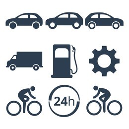 car icons set on white background. vector illustration