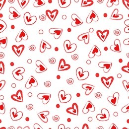 hearts doodle. seamless pattern