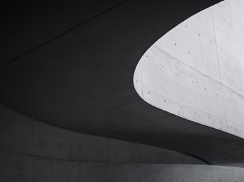 architecture details cement wall modern building futuristic curve space abstract background