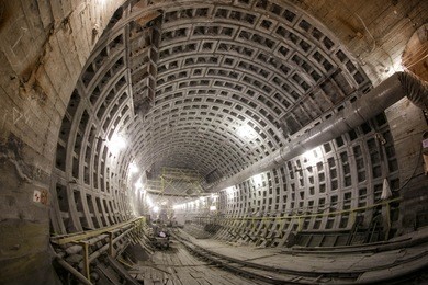 building of the subway tunnel