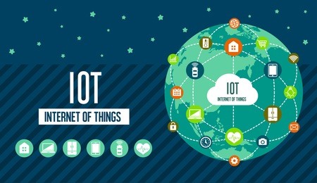 iot ( internet of things ) image illustration (earth)