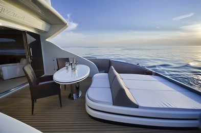 italy, tuscany, viareggio, tecnomar velvet 83' luxury yacht, poopdeck
