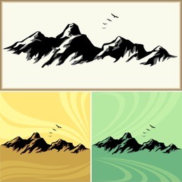 amazing mountain and hills icons