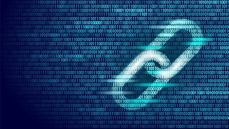 blockchain hyperlink symbol on binary code number big data flow information. cryptocurrency finance business concept vector illustration background template