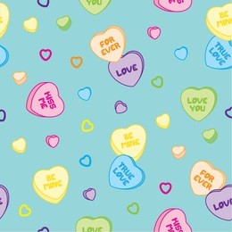 heart shaped candies with sayings
