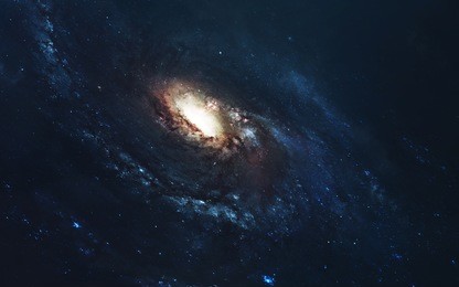 awesome spiral galaxy. deep space, beauty of endless cosmos. science fiction wallpaper. elements of this image furnished by nasa