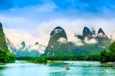 the beautiful rivers and landscape of the lijiang river in guili