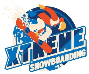 freeride snowboarder in motion. sport logo or emblem