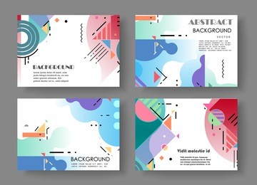 horizontal a4 modern abstract covers set. geometric shapes composition. eps10 vector. 