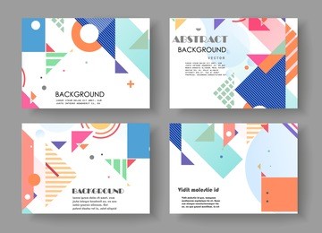 horizontal a4 modern abstract covers set. geometric shapes composition. eps10 vector. 