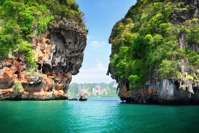 rocks on railay beach in krabi thailand