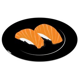 japanese cuisine. salmon sushi isolated on white background.vector eps 8