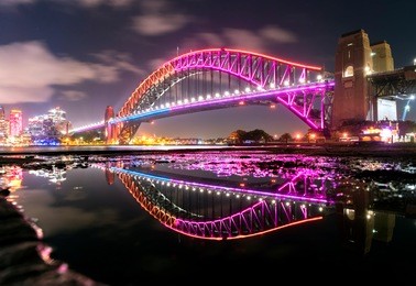 vivid sydney - harbour bridge