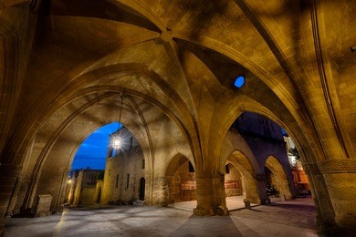 streets of the knights in the old town of  rhodes greece