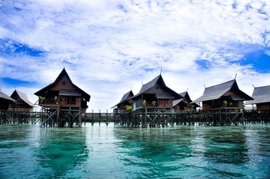 a man-made kapalai island exotic tropical resort in the middle of ocean