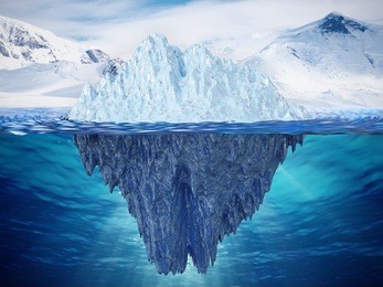 realistic 3d illustration of an iceberg. 3d illustration.