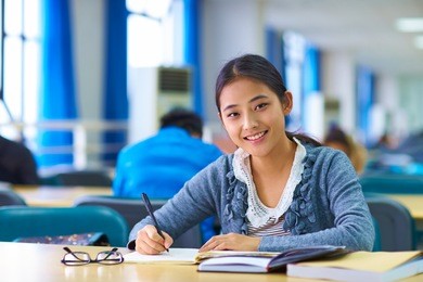 pretty chinese college student portrait