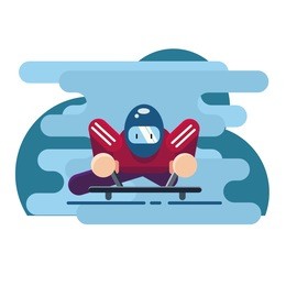 vector illustration. winter sport of skeleton. luge sport. extreme