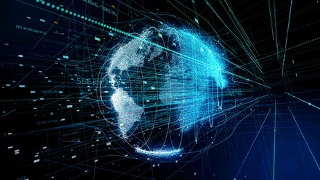 global communication concept. technological abstract background.