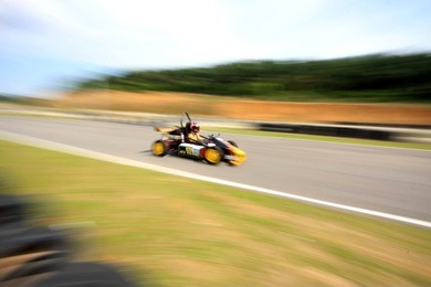 a motion blur of racing car