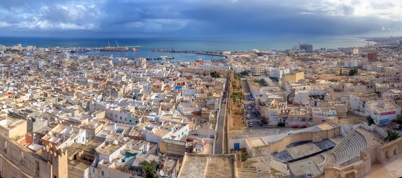 aerial view on medina in sousse, tunisia, africa