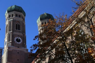 towers of the cathedral of our dear lady (frauenkirche) in munich, germany