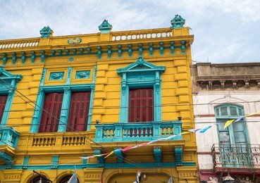 traditional colorful houses on caminito street in la boca neighborhood, buenos aires