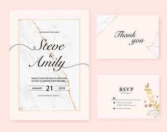 marble wedding card