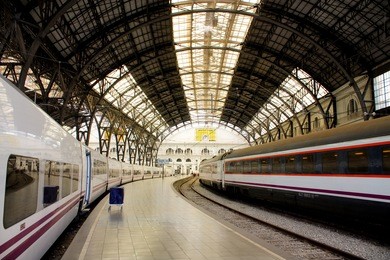 structure and roof of the train station. barcelona. art nouveau style.