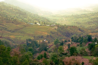 nagarkot, nepal at late spring