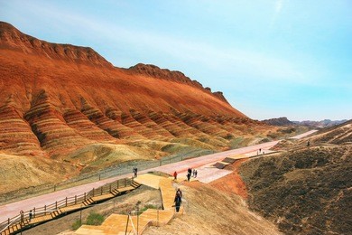 zhangye danxia landform, colorful mountains, china
