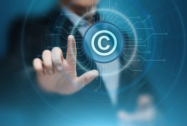 patent law copyright intellectual property business internet technology concept.