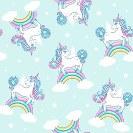seamless pattern with cute unicorns. vector illustration
