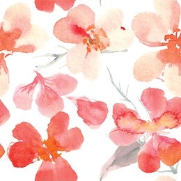 watercolor pattern of cherry blossoms