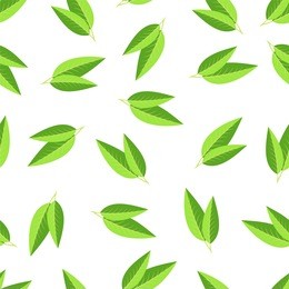 seamless background with tea leaves. vector illustration