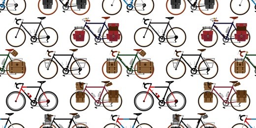 seamless pattern bicycle vector cycling isolated wallpaper vintage background