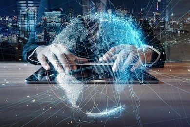 global communication network concept.