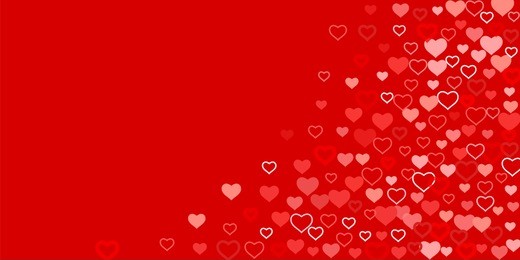 heart of confetti beautifully chaotic falls on the background. an opening for valentine's day or an invitation to a wedding or a party or a horizontal background for a banner, poster. vector